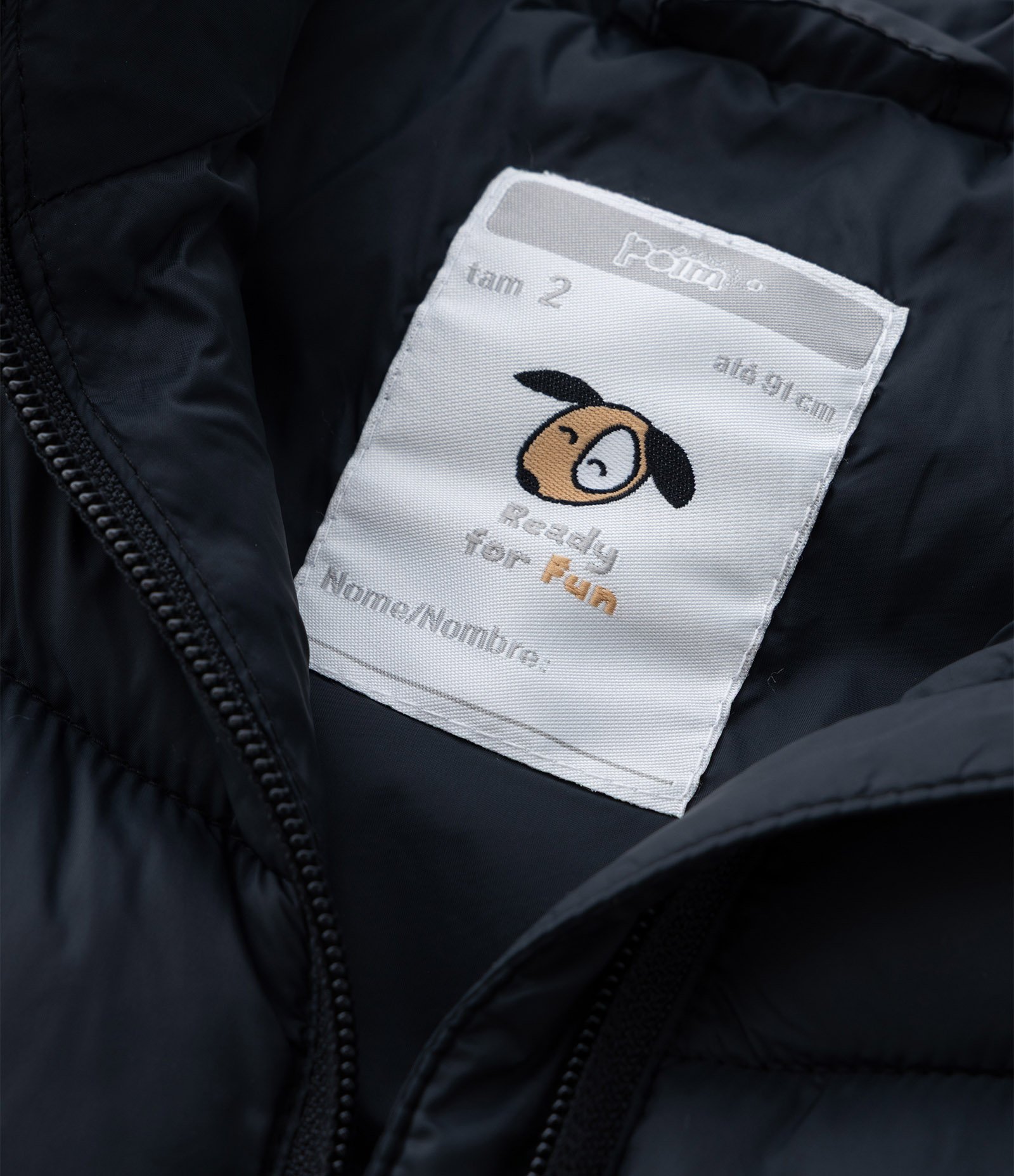 Colete Básico Infantil em Microfibra  com Gola Alta - Tam 1 A 4 Anos Preto 7