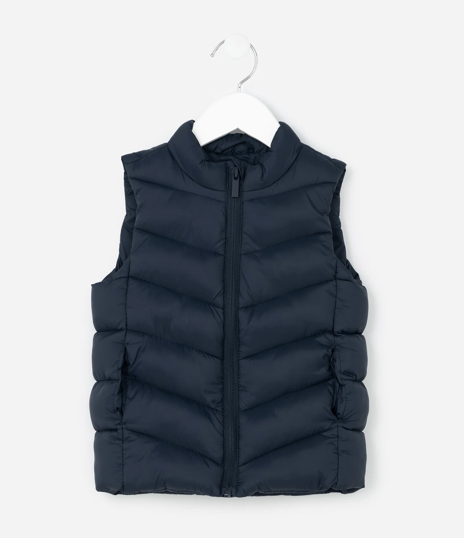Colete Básico Infantil em Microfibra  com Gola Alta - Tam 1 A 4 Anos Azul Marinho 1