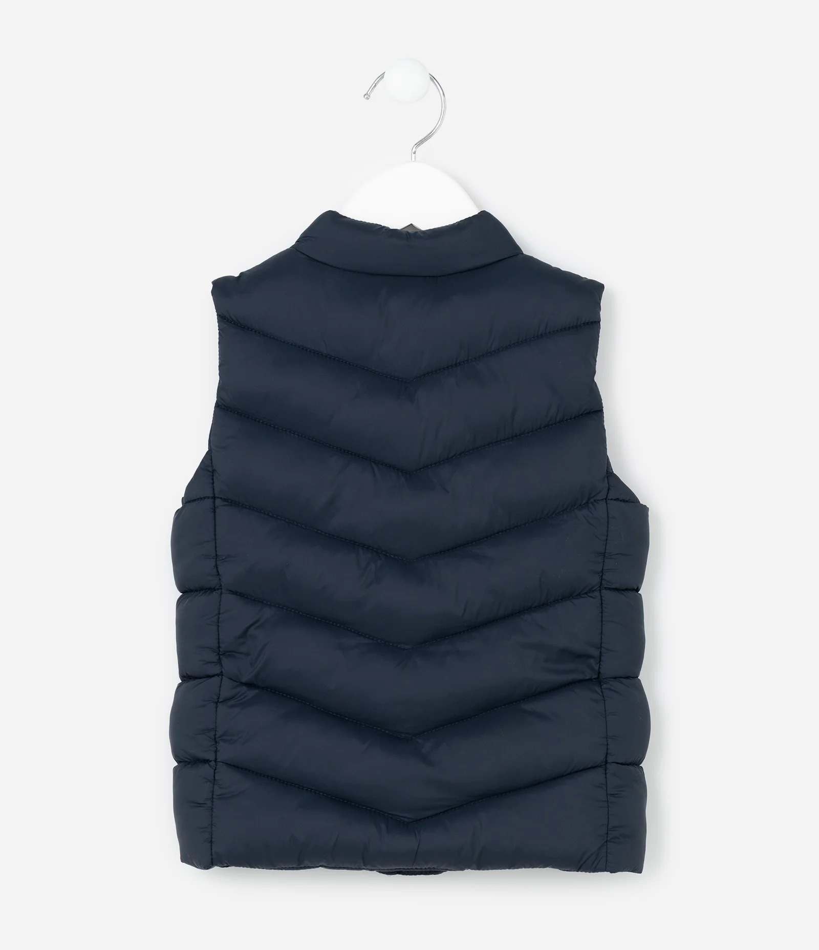 Colete Básico Infantil em Microfibra  com Gola Alta - Tam 1 A 4 Anos Azul Marinho 2