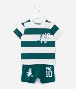 Pijama Infantil Curto com Estampa Bluey - Tam 2 a 6 Anos
