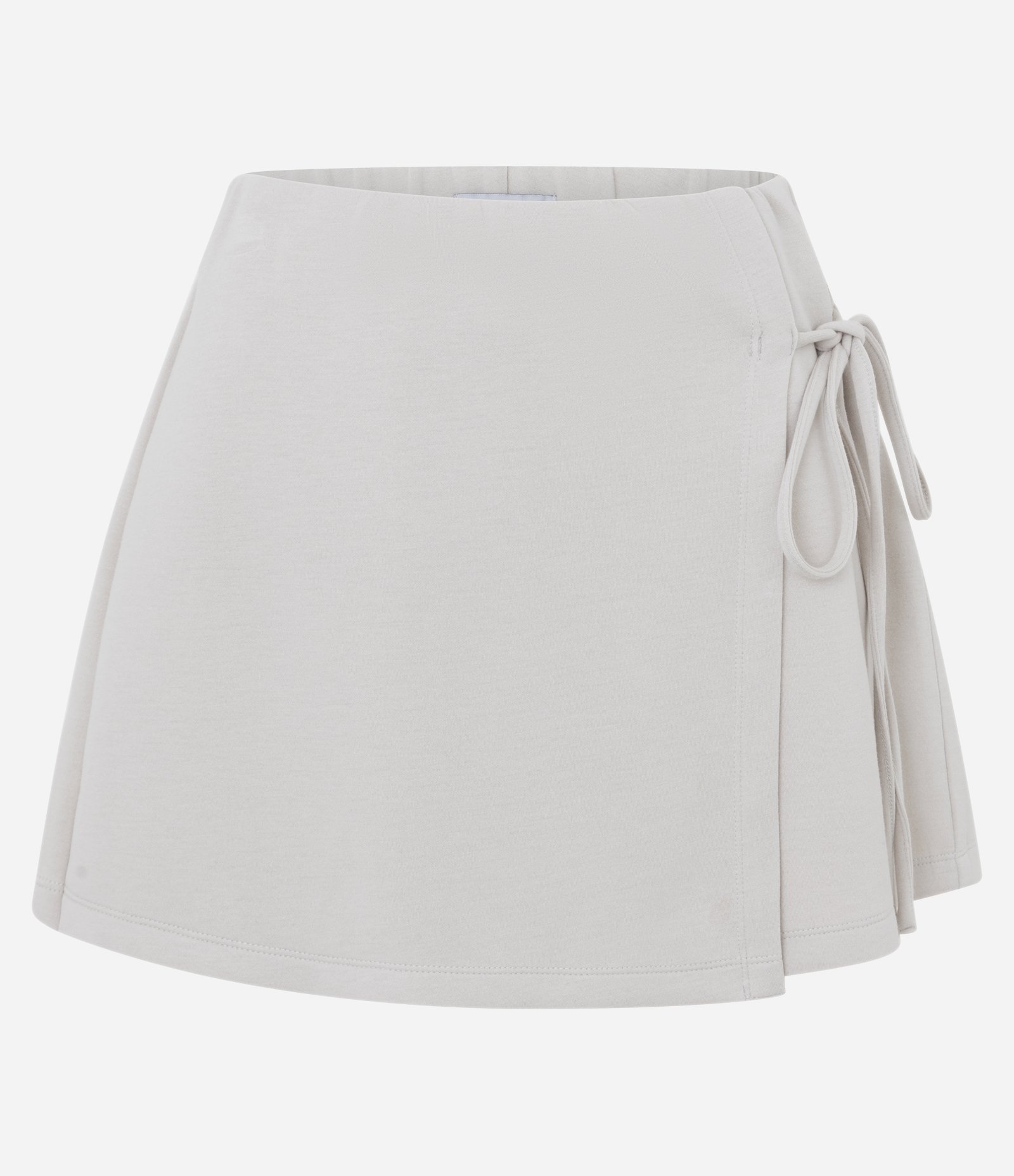 Short Saia em Meia Malha Modal com Amarração Bege 5