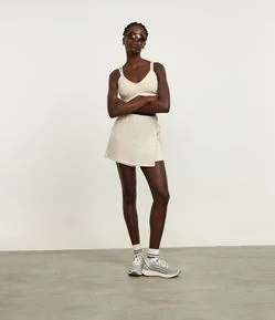 Short Saia em Meia Malha Modal com Amarração