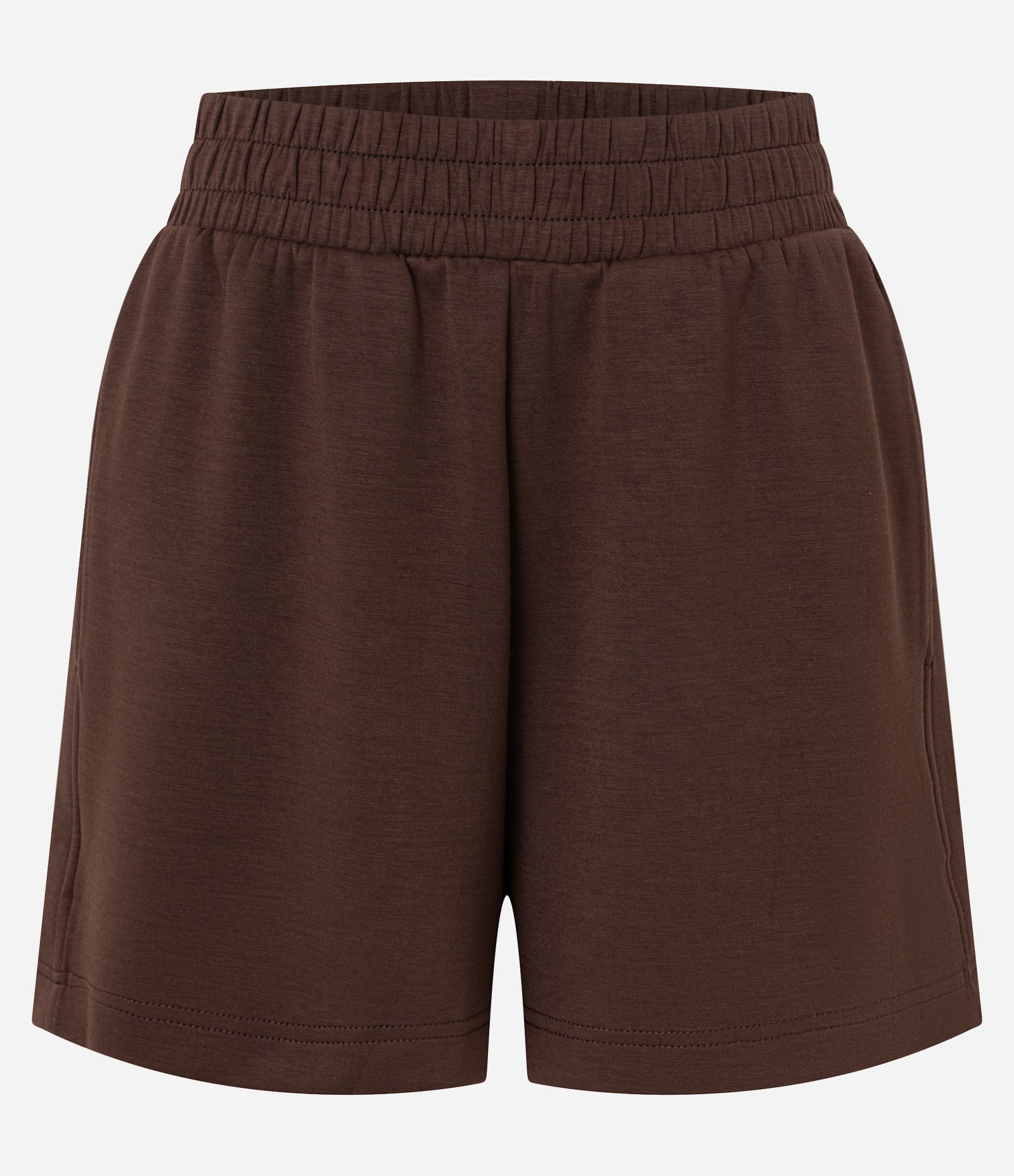 Bermuda Esportiva em Modal com Detalhe de Pregas Marrom 4