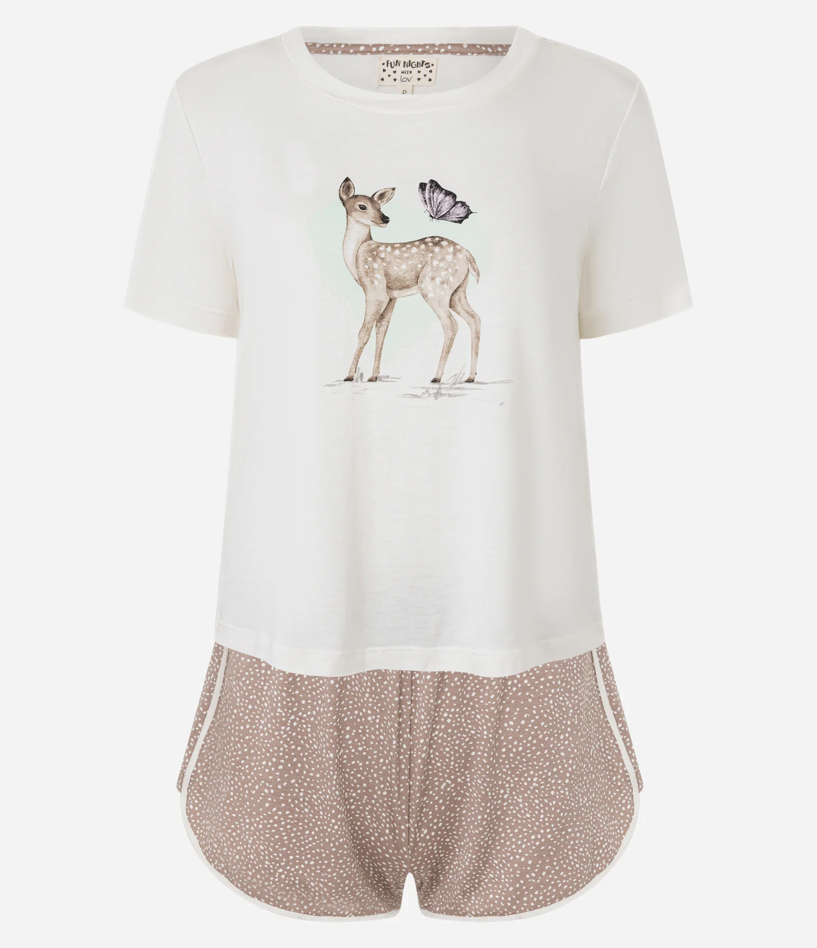Pijama Short Doll com Estampa Poá Branco/Rosa 4