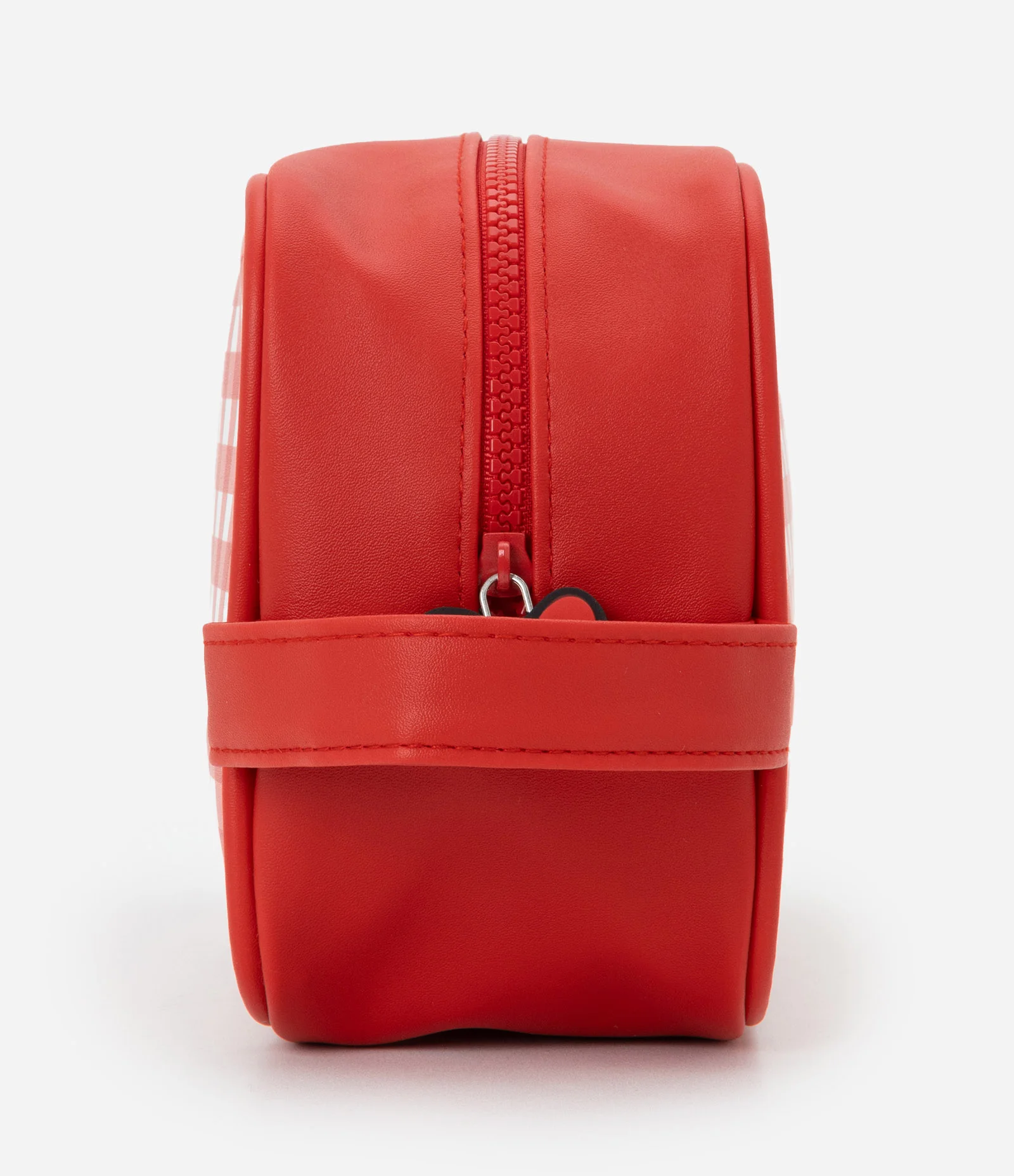 Nécessaire Grande em PU com Estampa Xadrez Hello Kitty Vermelho 2