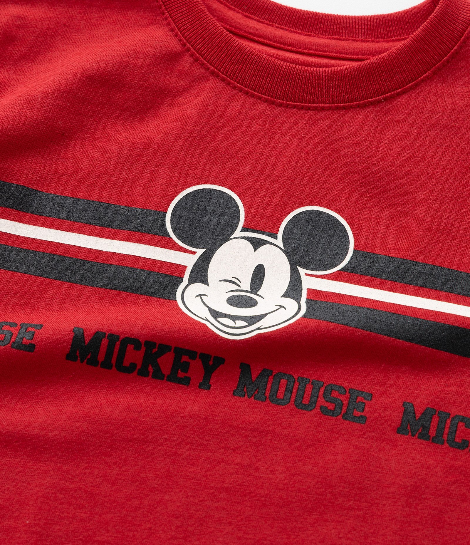 Camiseta Infantil com Estampa Listra e Mickey Mouse - Tam 1 a 6 anos Vermelho 4