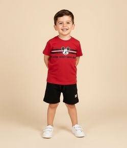 Camiseta Infantil com Estampa Listra e Mickey Mouse - Tam 1 a 6 anos