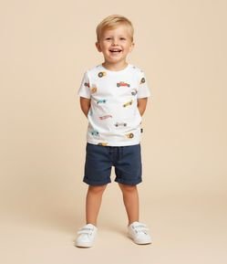 Camiseta Infantil com Estampa de Mini Ícones Hot Wheels - Tam 1 a 6 Anos