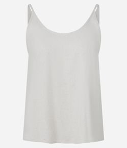 Blusa em Viscolinho com Alça Larga e Decote em V nas Costas