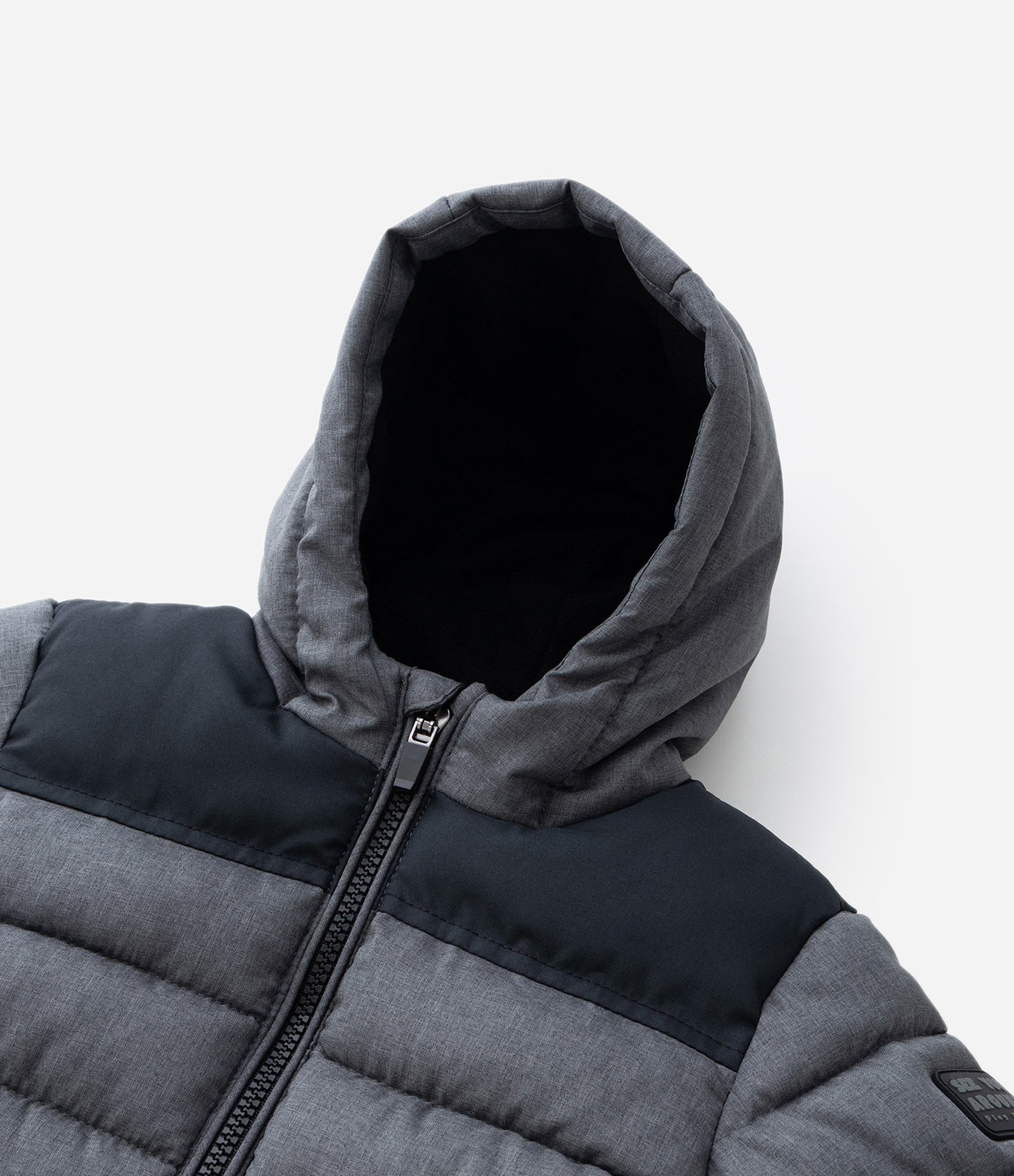 Jaqueta Infantil com Capuz e Recorte Texturizado – Tam 1 a 4 Anos Cinza 8