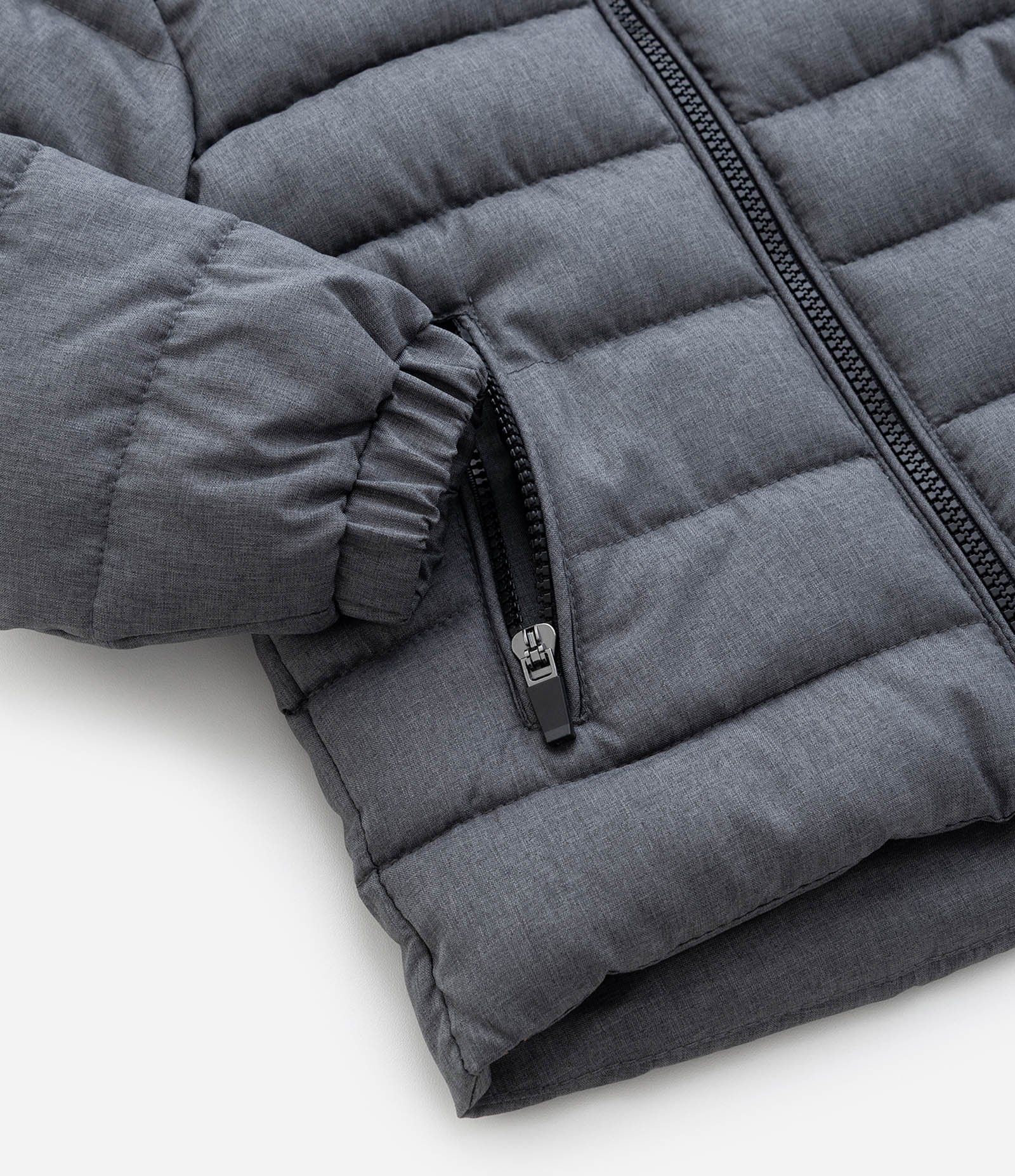 Jaqueta Infantil com Capuz e Recorte Texturizado – Tam 1 a 4 Anos Cinza 3