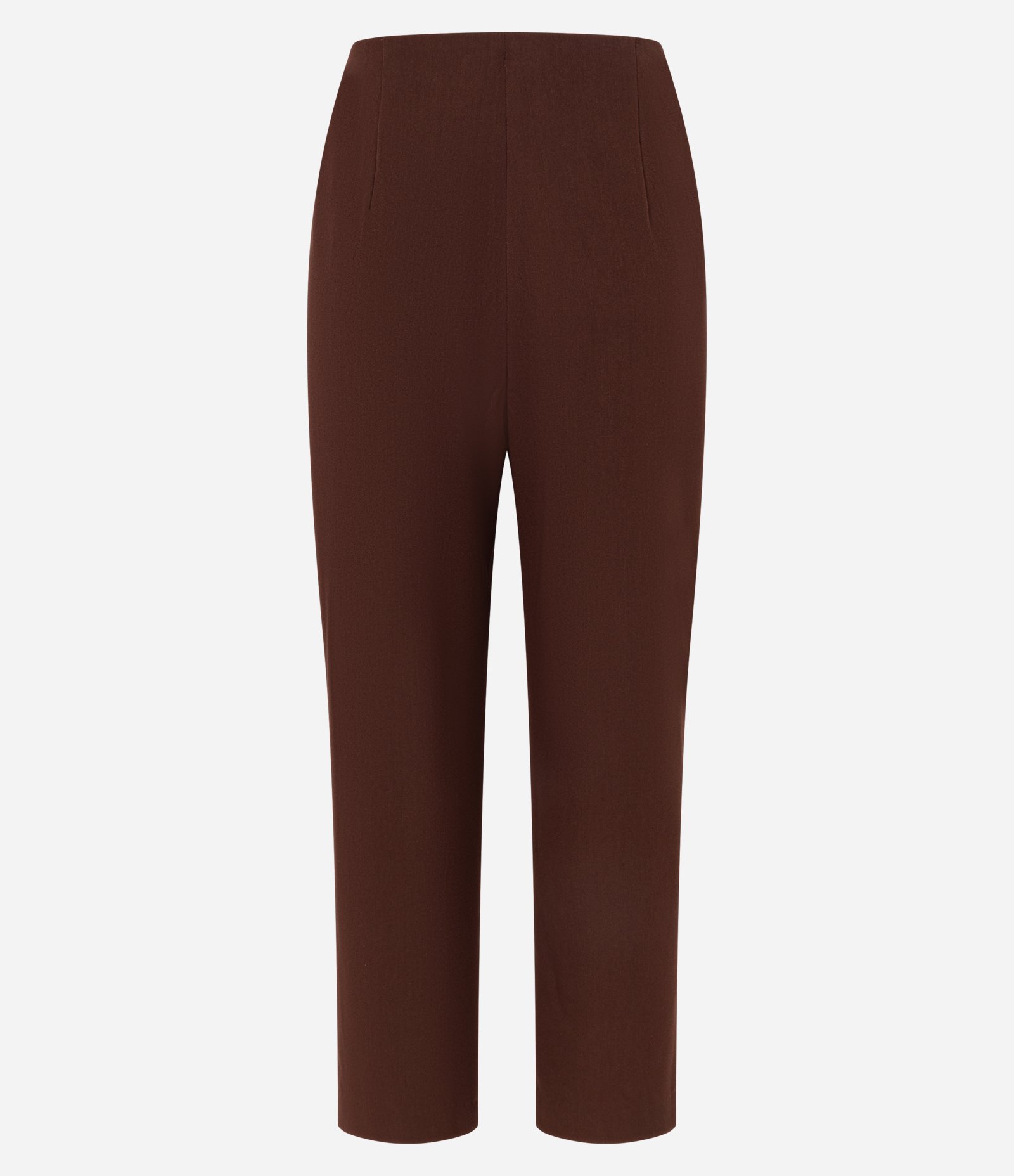 Calça Cenoura em Alfaiataria com Detalhe de Pregas Marrom 6