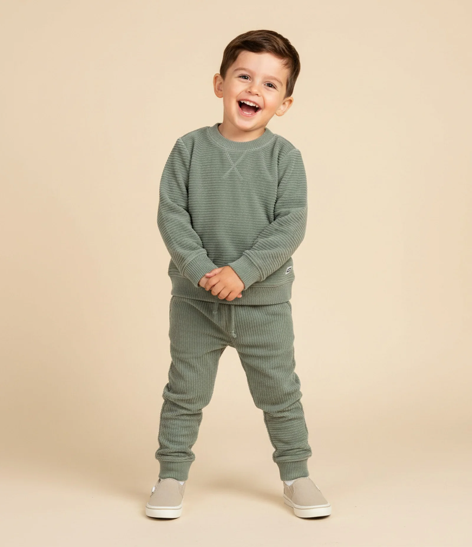 Casaco Infantil em Veludo Canelado – Tam 1 a 5/6 Verde 1