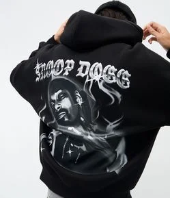 Blusao Moletom com Felpa  Estampa Snoop Dogg