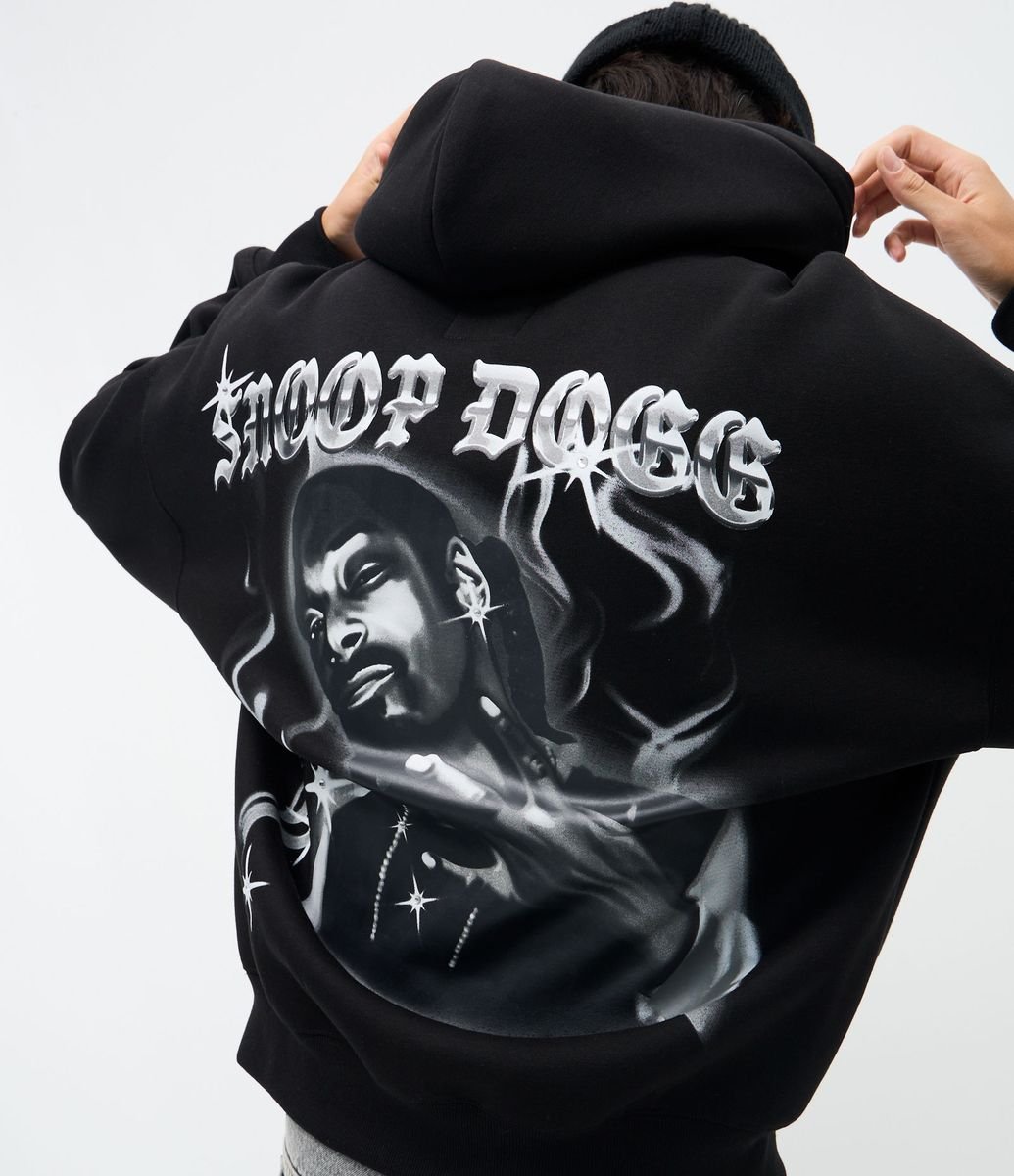 Blusao Moletom com Felpa Estampa Snoop Dogg Preto