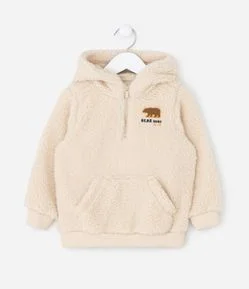 Casaco Infantil em Sherpa com Bordado de Urso – Tam 1 a 6 Anos