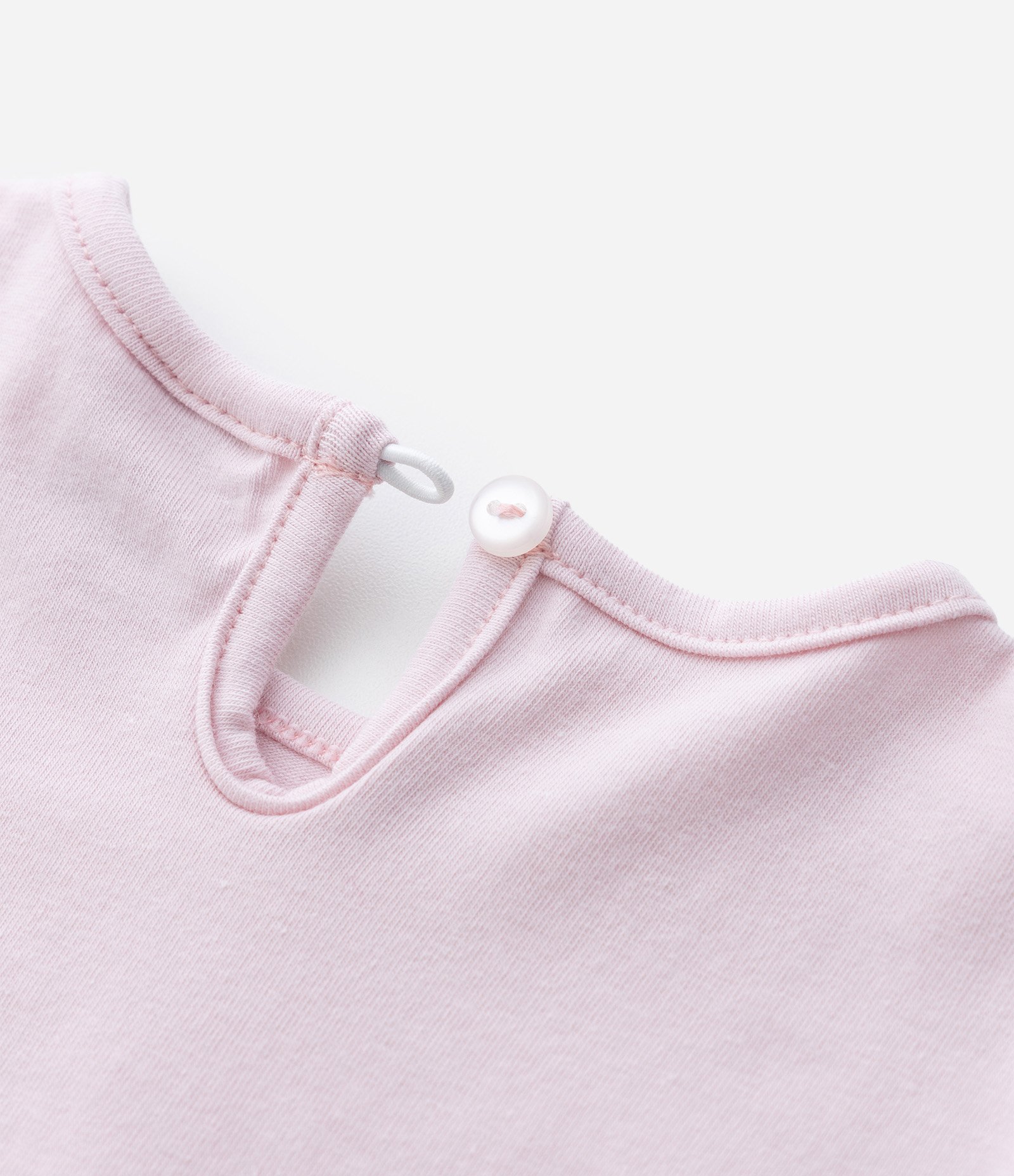 Macaquinho Infantil com Estampa de Gato e Coelho com Orelhinhas Aplicadas - Tam RN a 18 Meses Rosa 5