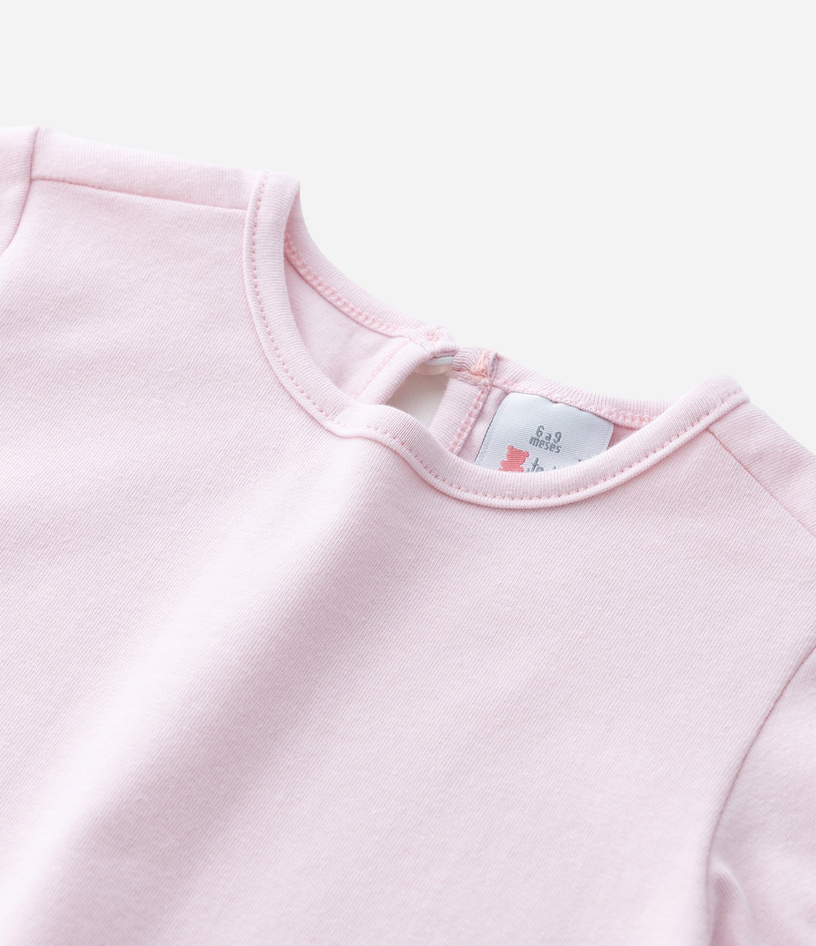 Macaquinho Infantil com Estampa de Gato e Coelho com Orelhinhas Aplicadas - Tam RN a 18 Meses Rosa 6