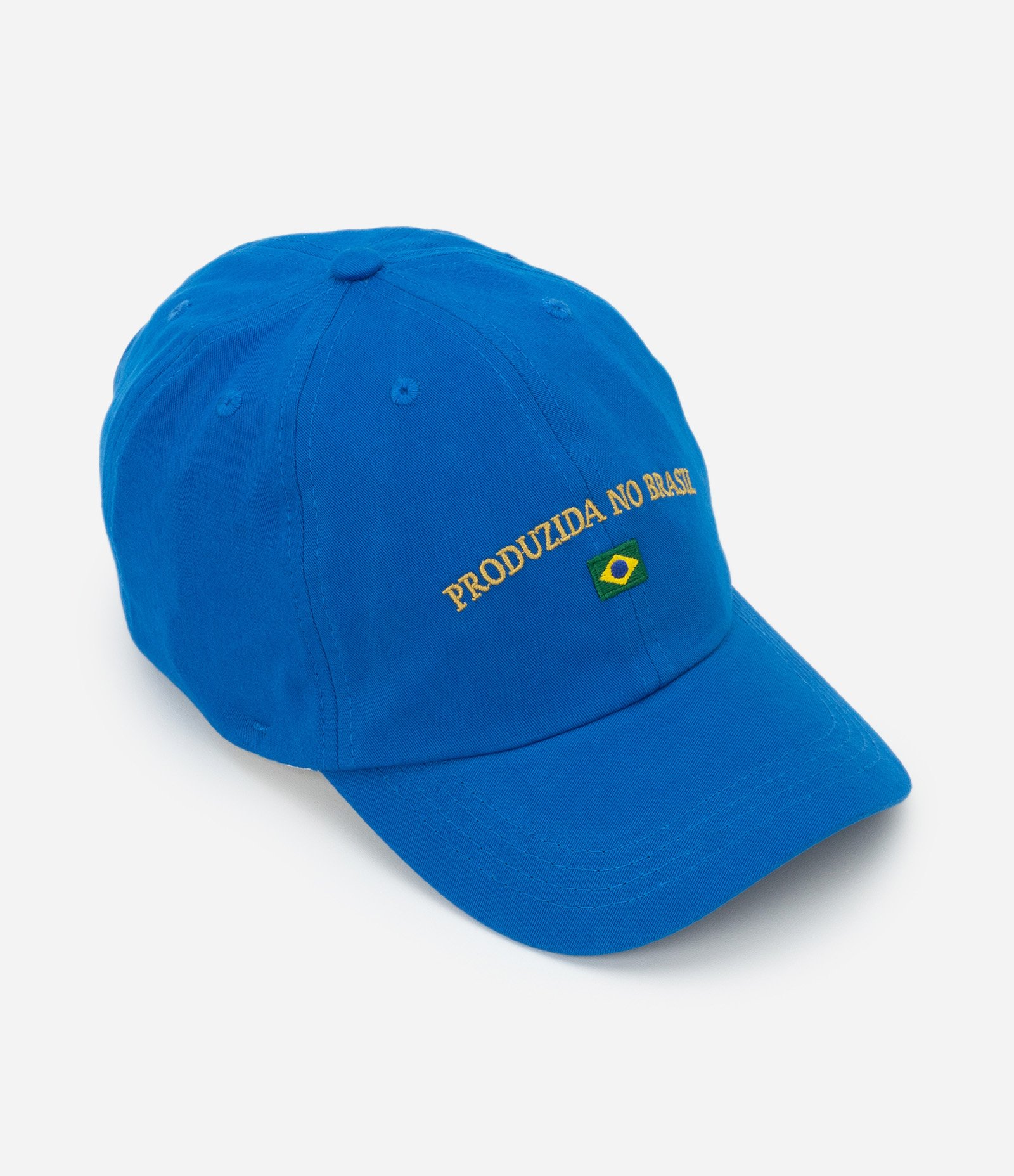 Boné Aba Curva em Sarja com Bordado Produzida no Brasil Azul 1