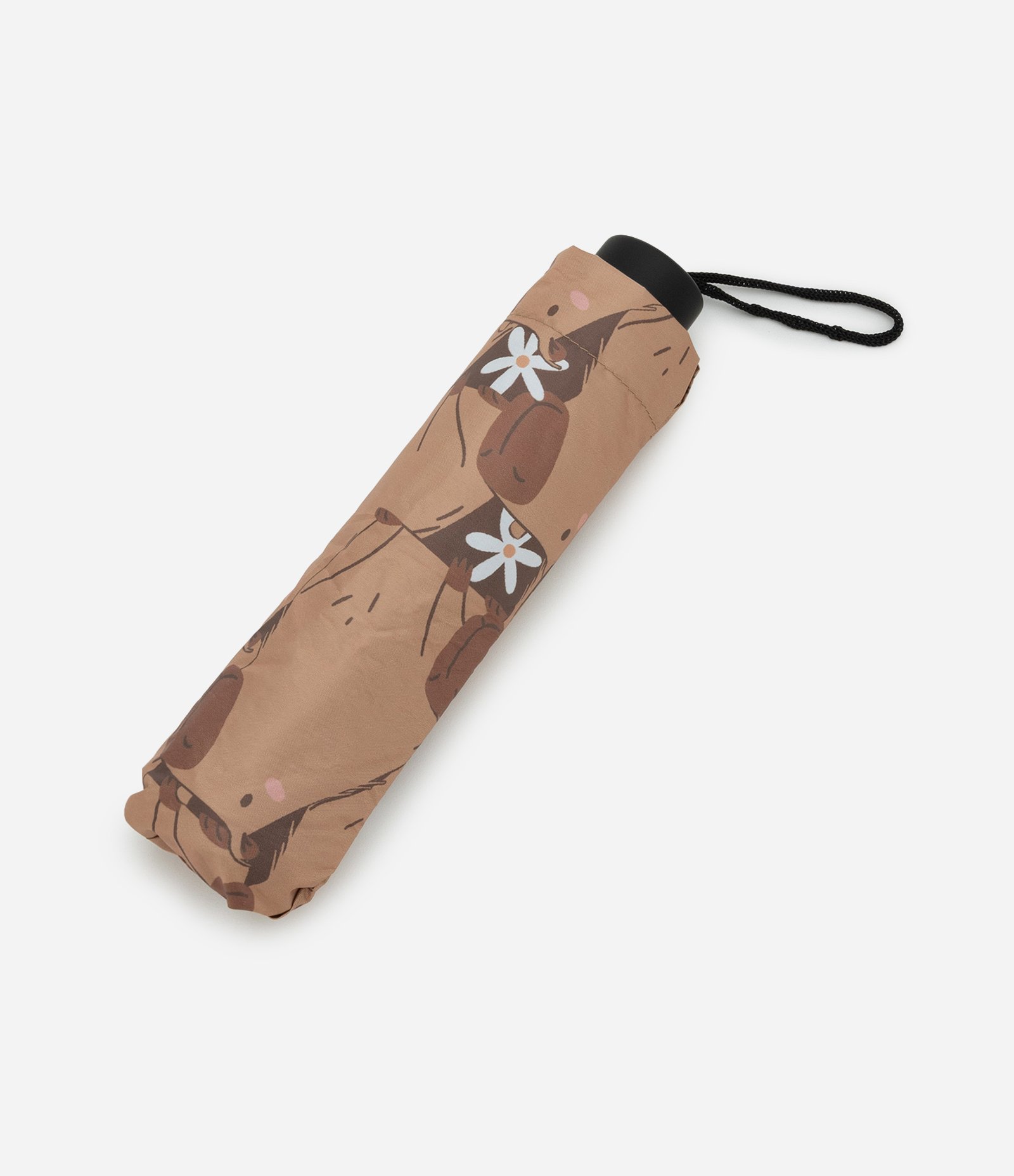 Sombrinha com Abertura Manual e Estampa de Capivara Marrom 3