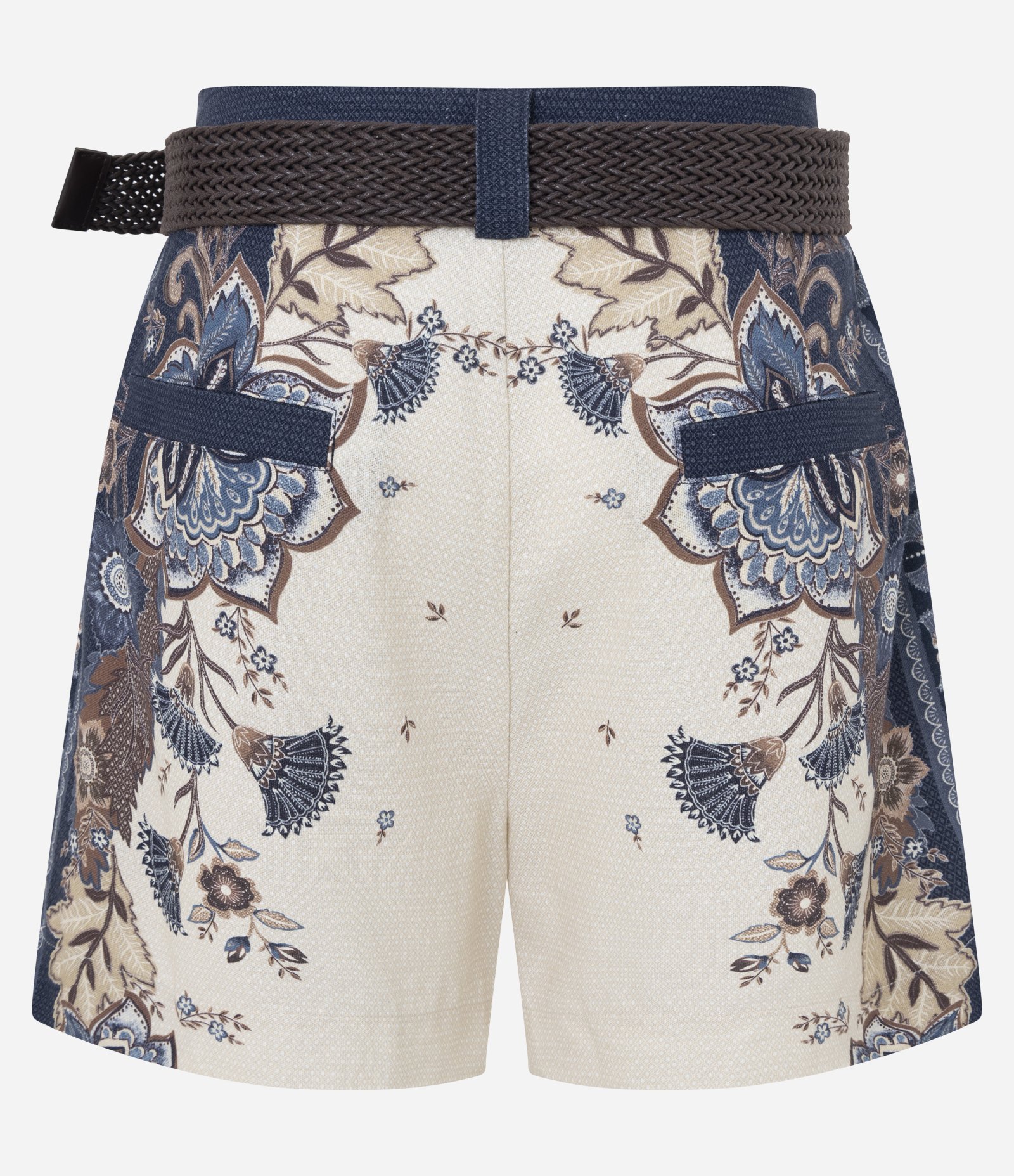 Short em Viscolinho com Estampa Floral e Cinto de Ráfia Azul 6