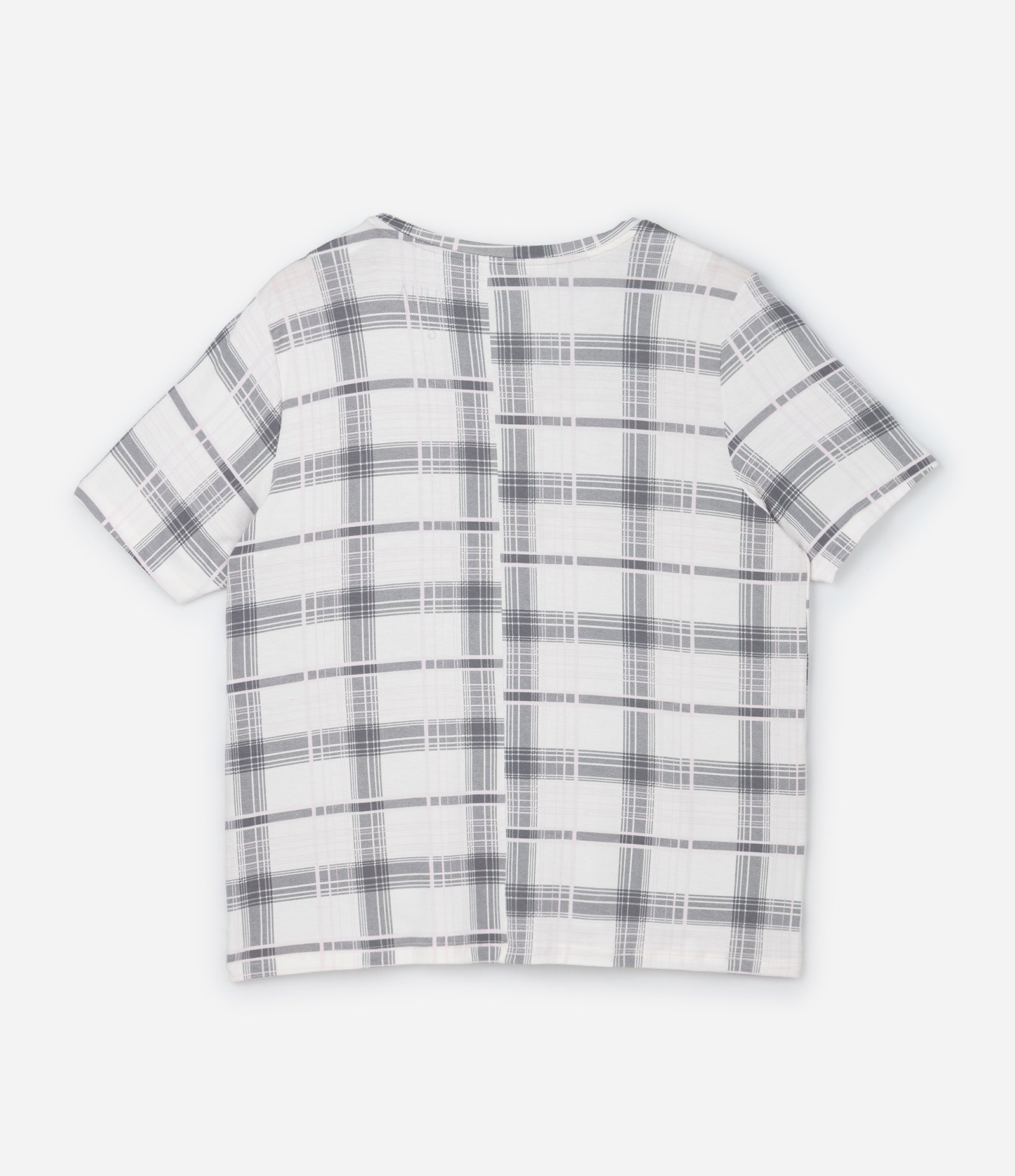 Pijama Curto em Viscose com Estampa Xadrez Curve & Plus Size Branco/Cinza 3