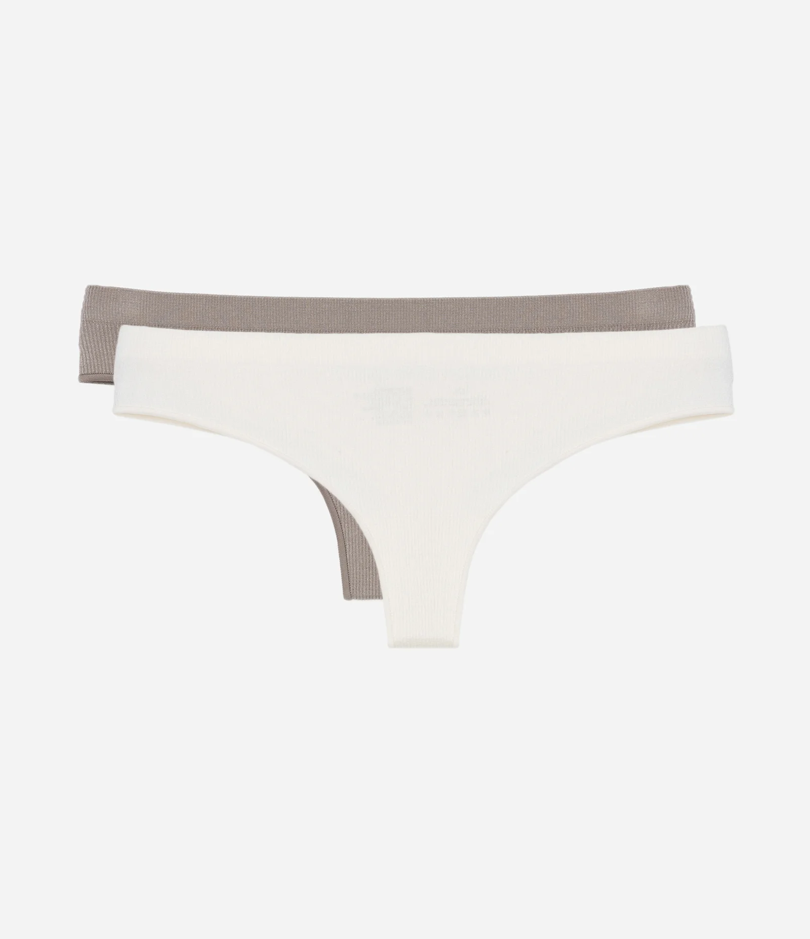 Kit 02 Calcinhas Biquíni Fio Seamless Texturizadas Bege/Marrom 1
