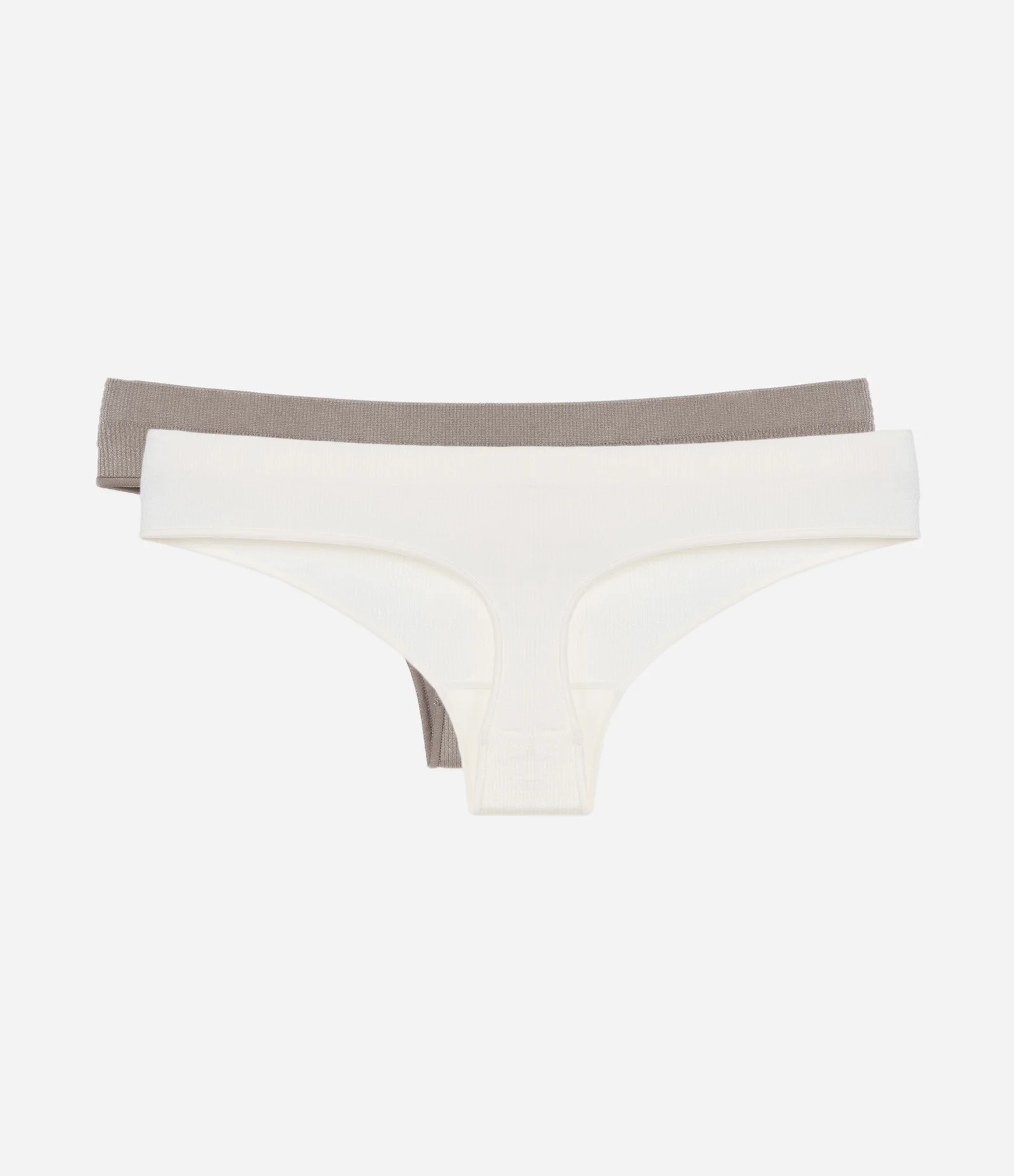 Kit 02 Calcinhas Biquíni Fio Seamless Texturizadas Bege/Marrom 2