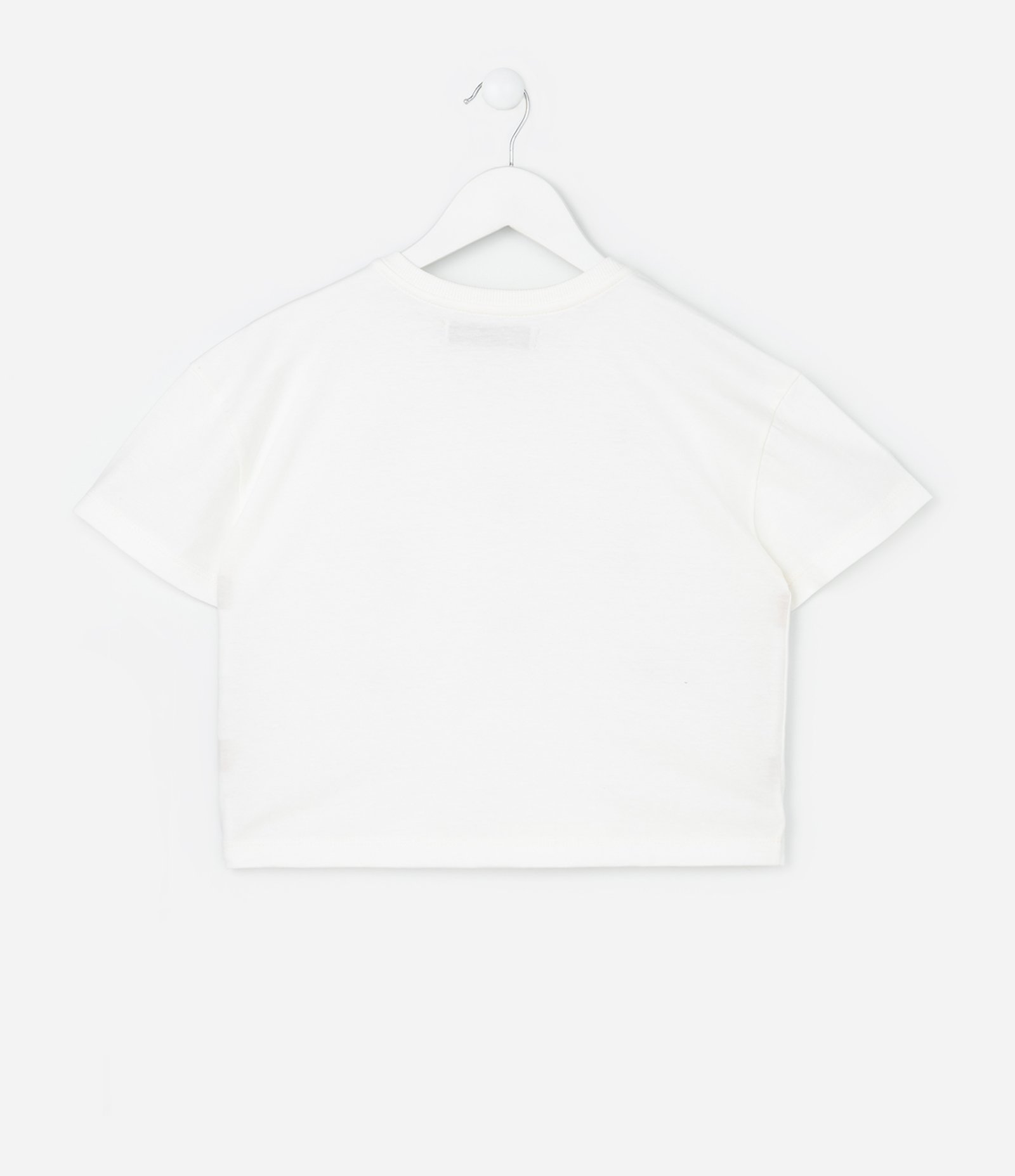 Camiseta Curta Infantil com Bordado Estrelas em Paetês - Tam 5 a 14 Anos Branco 2