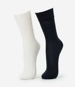 Kit 02 Meias Cano Alto em Poliamida com Bambu