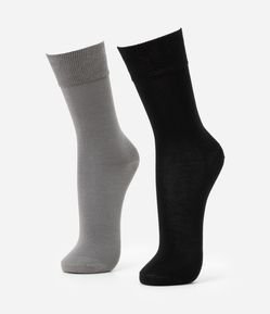 Kit 02 Meias Cano Alto em Poliamida com Bambu