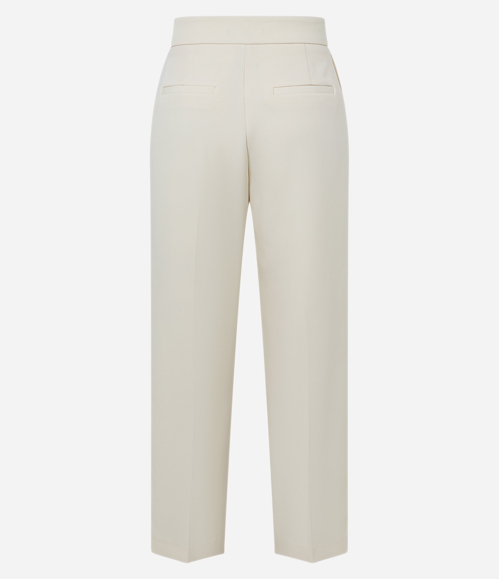 Calça Reta Alfaiatada com Cintura Média Off White 8