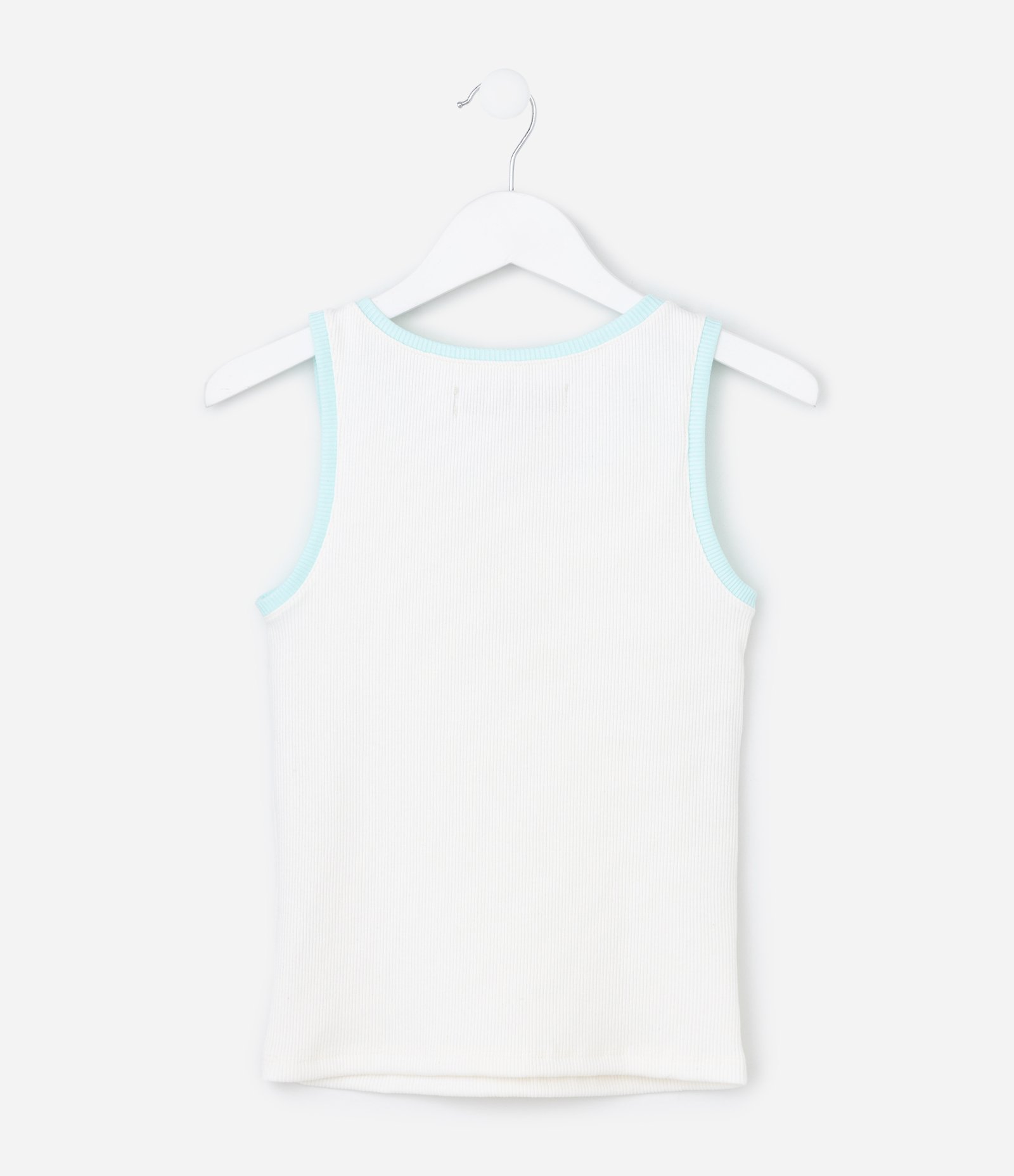 Regata Infantil em Ribana com Bordado Praiano - Tam 5 a 14 Anos Branco 2