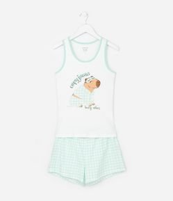 Pijama Curto Infantil com Estampa de Capivara - Tam  5 ao 14 Anos