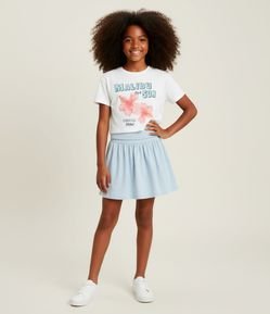 Short Saia Infantil com Cós Dobrado - Tam 5 a 14 Anos