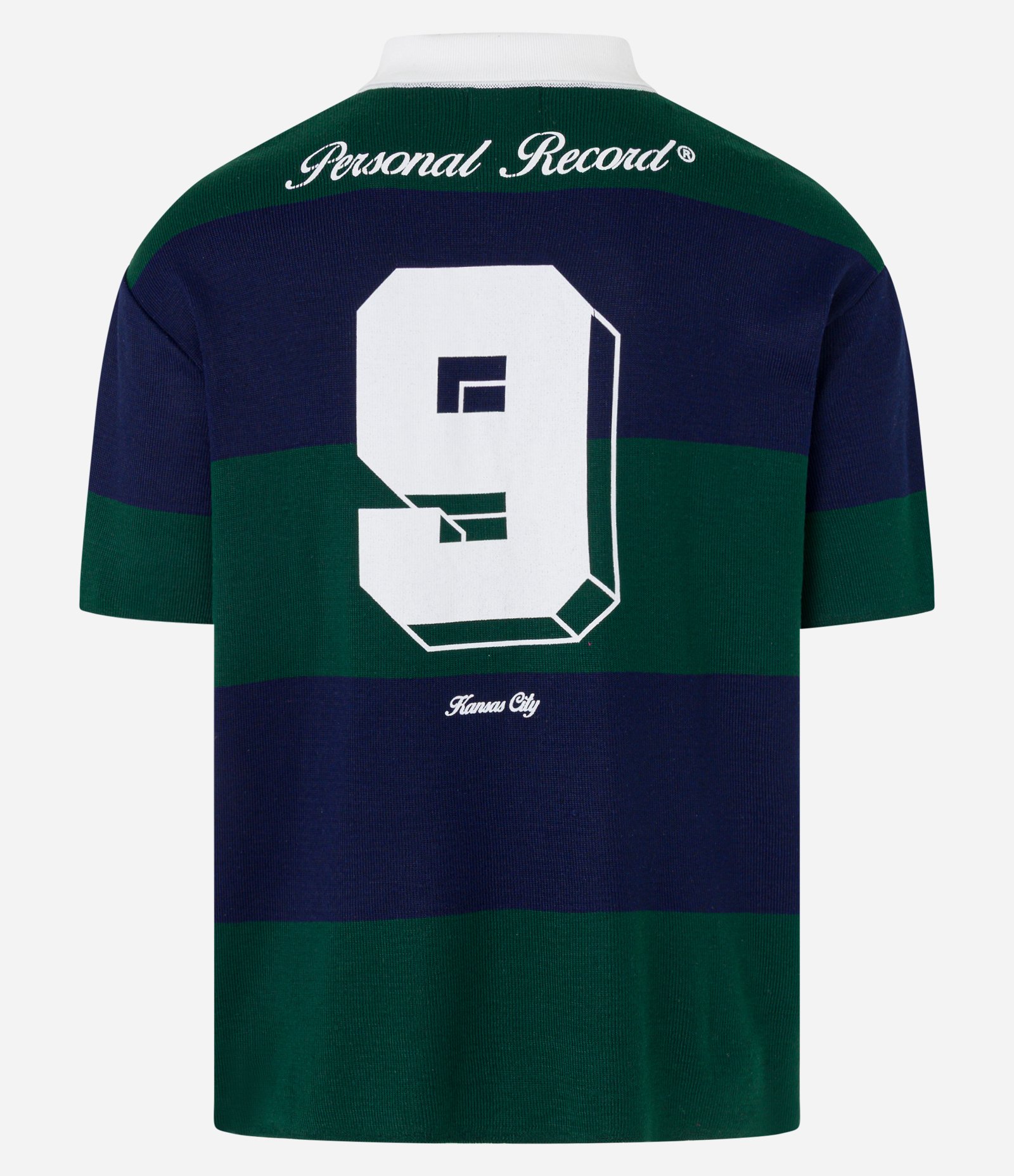 Camisa Boxy Sportcore em Tricô com Gola Colarinho V e Estampa de Listras Azul/Verde 10