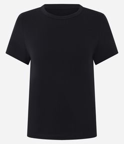 Blusa Slim Básica em Algodão Peruano com Gola Redonda