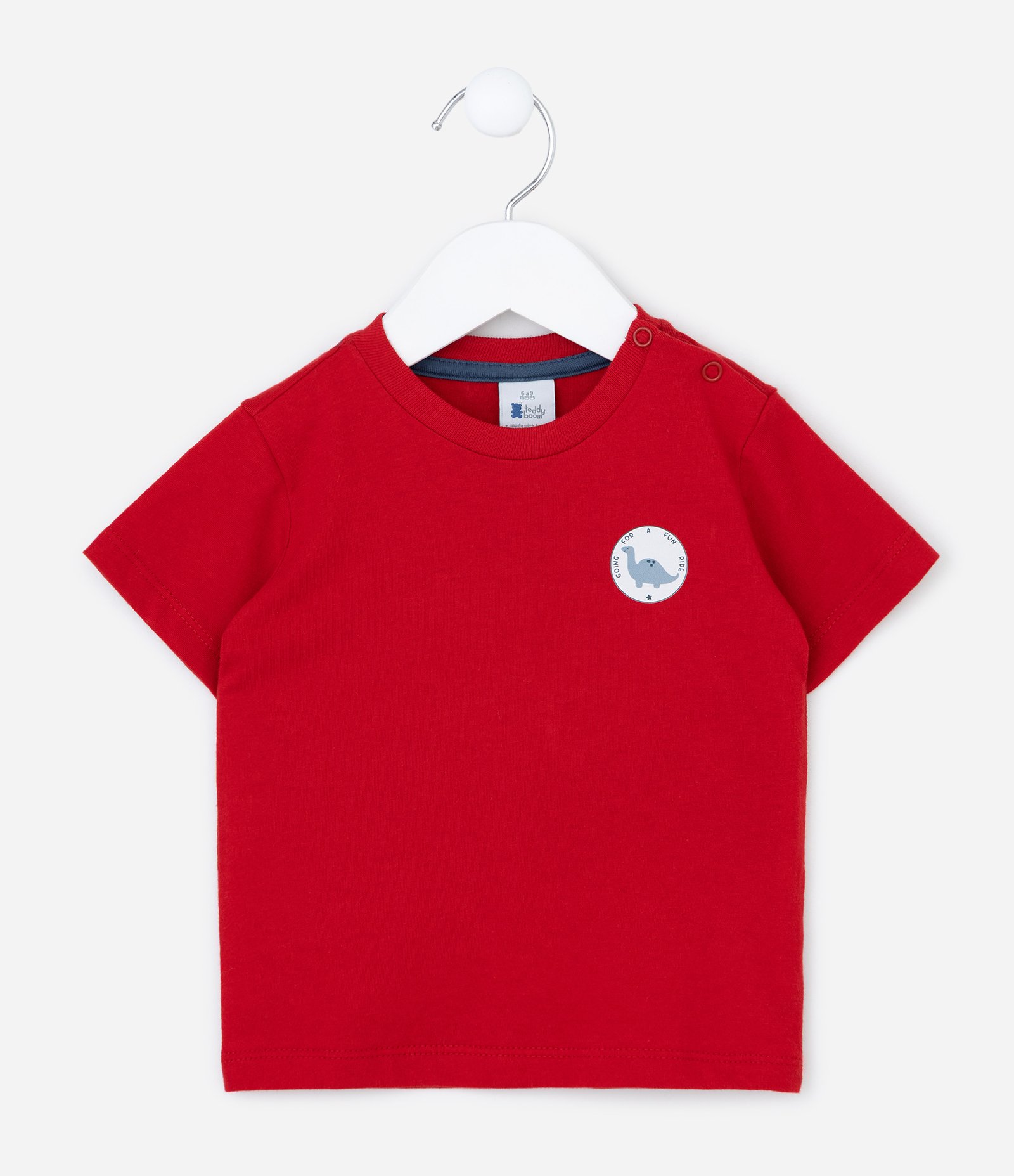 Conjunto Infantil com Estampa de Dinossauro – Tam 0 a 18 Meses Vermelho/Off White 3