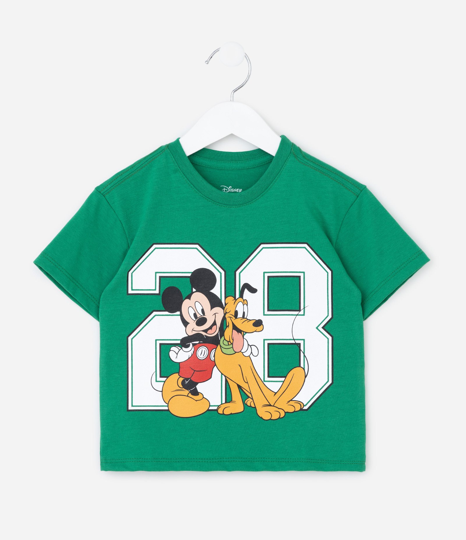 Camiseta Infantil Relaxed com Estampa do Mickey e Pluto - Tam 1 a 6 Anos Verde 1