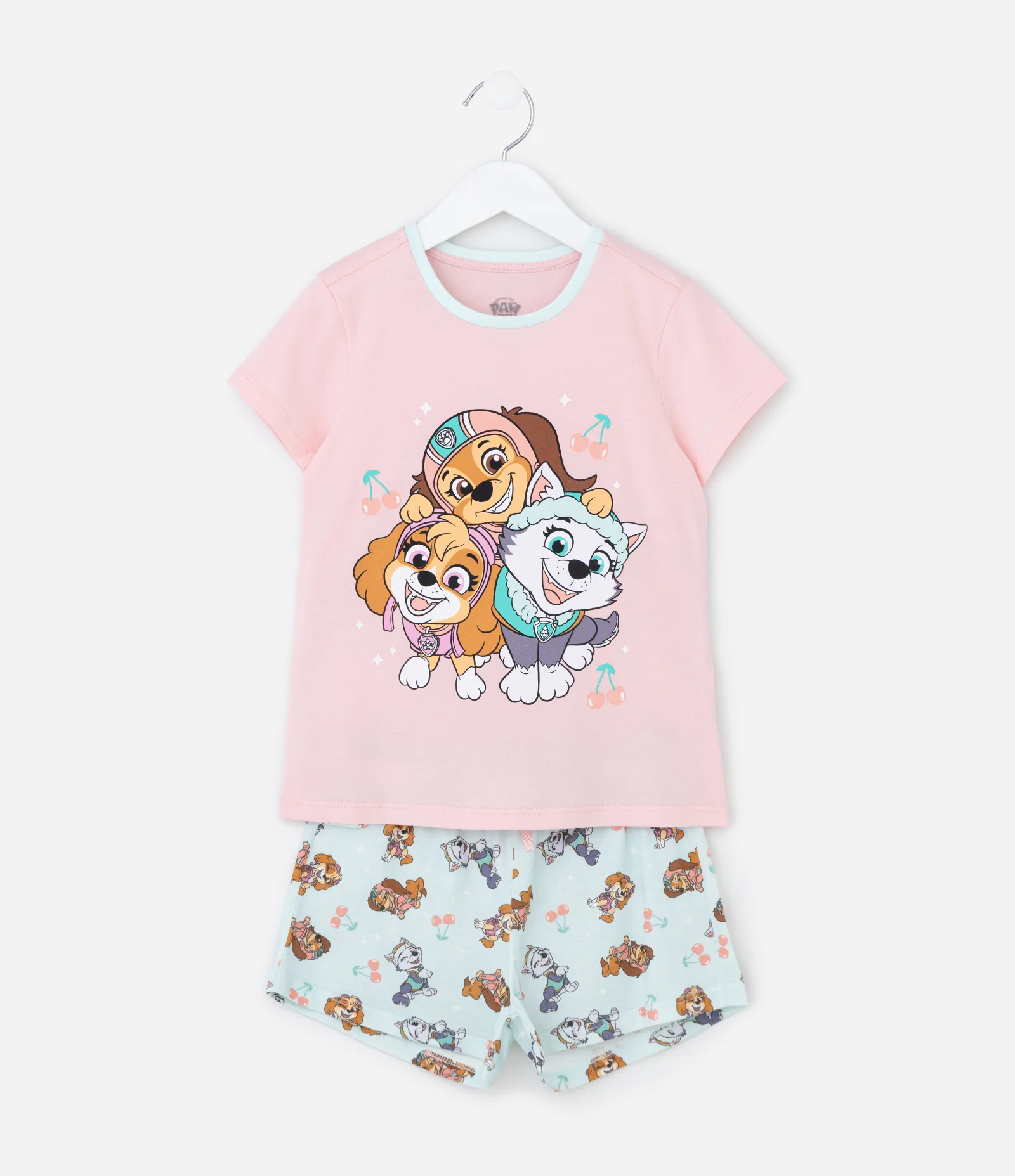 Pijama Curto Infantil com Estampa da Patrulha Canina - Tam 3 a 6 Anos Rosa/Azul 1