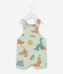 Jardineira Infantil com Estampa de Dinossauros – Tam RN a 18 Meses