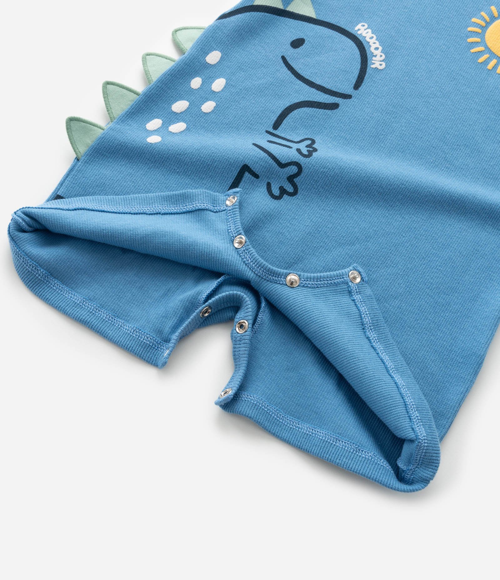 Macaquinho Infantil em Algodão com Estampa de Dinossauro - Tam 0 a 18 Meses Azul 5