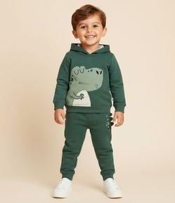 Conjunto Infantil em Moletom com Dino Interativo – Tam 1 a 5/6 Anos