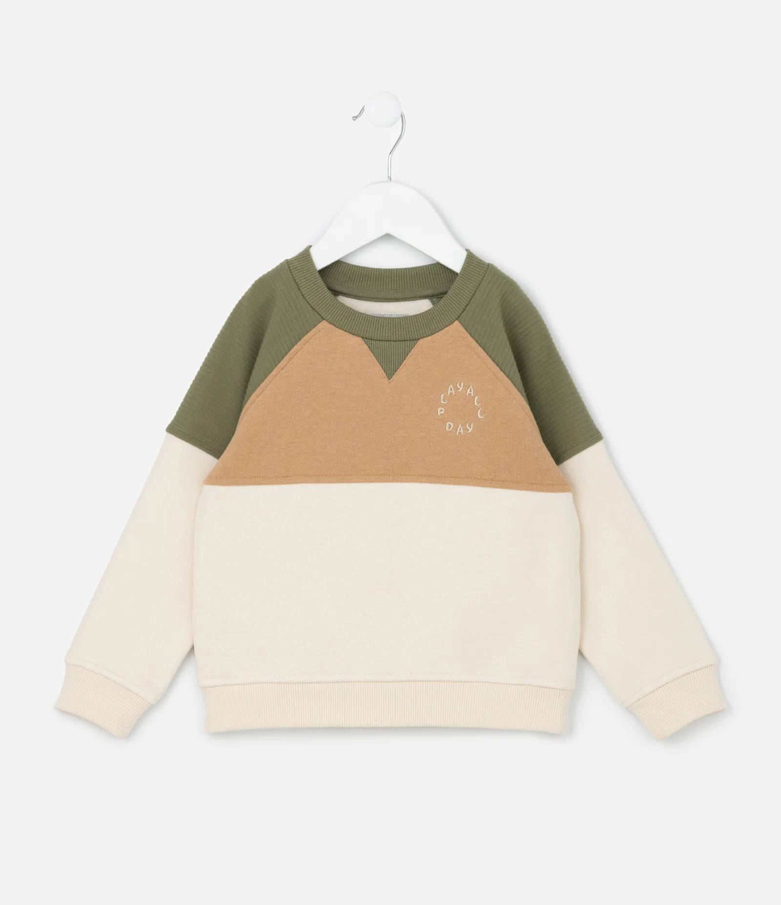 Conjunto Infantil em Moletom com Lettering Bordado – Tam 1 a 5 Anos Verde/Off-White 2