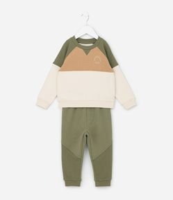 Conjunto Infantil em Moletom com Lettering Bordado – Tam 1 a 5 Anos