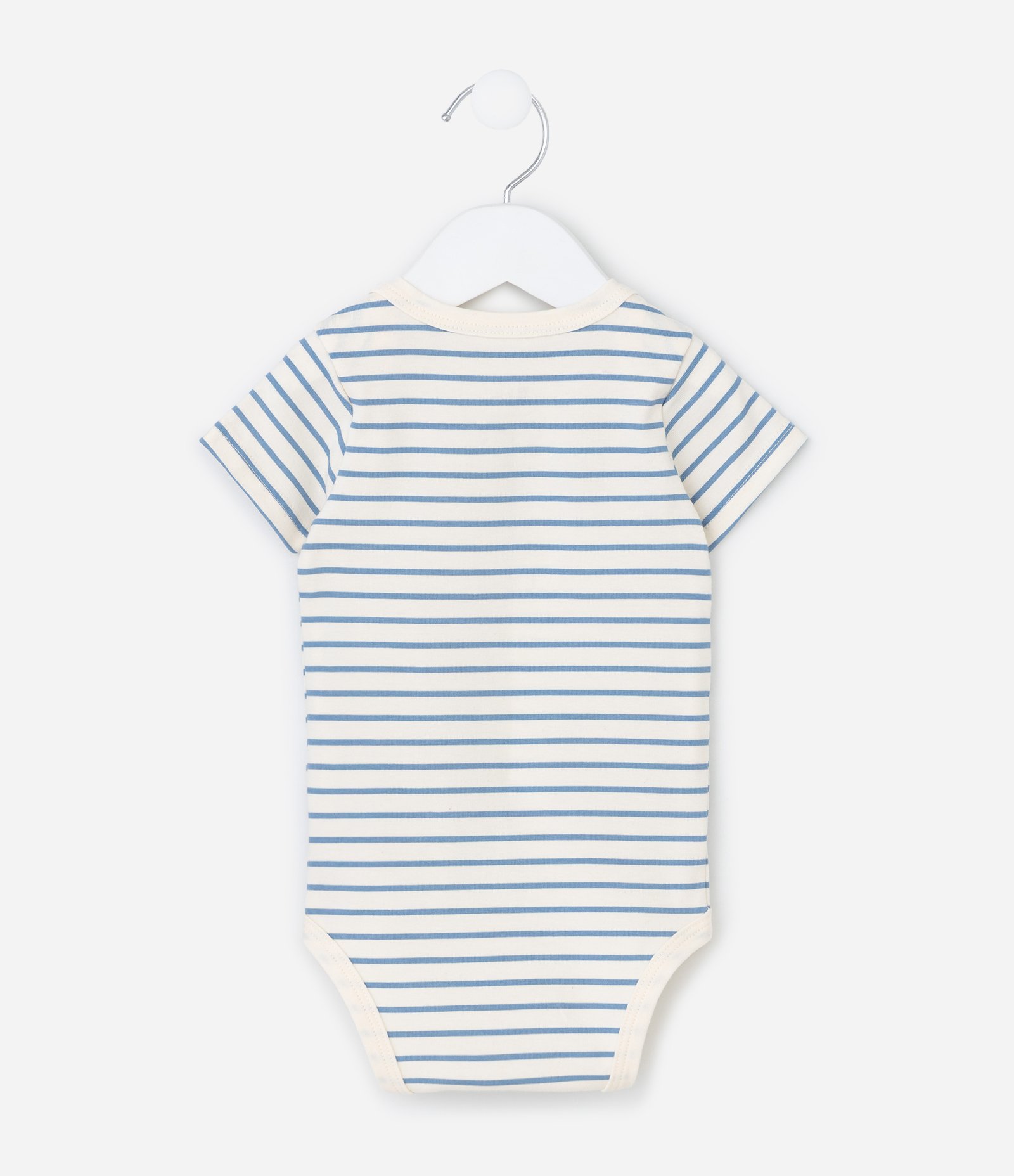 Body Infantil com Estampa Animais Listrado - Tam 0 a 18 meses Branco/Azul 2