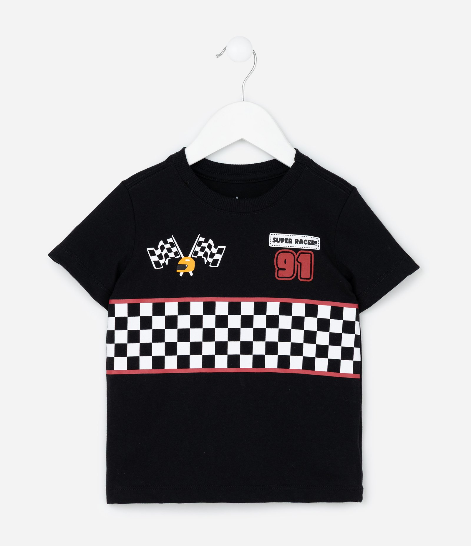 Conjunto Infantil com Estampa Super Racer - Tam 1 a 6 Anos Preto 3