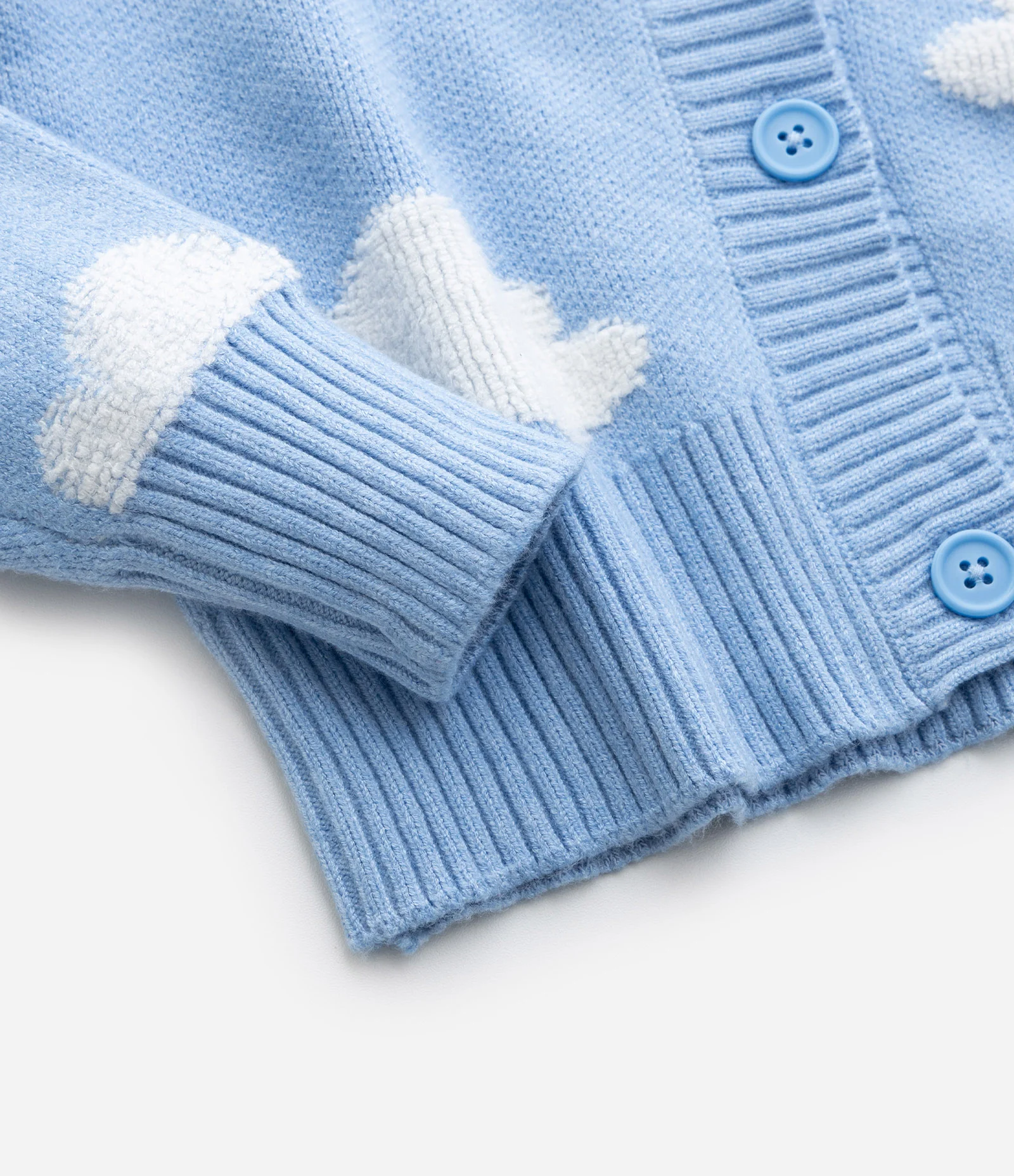 Cardigan Infantil em Viscose de Nuvem com Chenille - Tam 5 A 14 Anos Azul 6