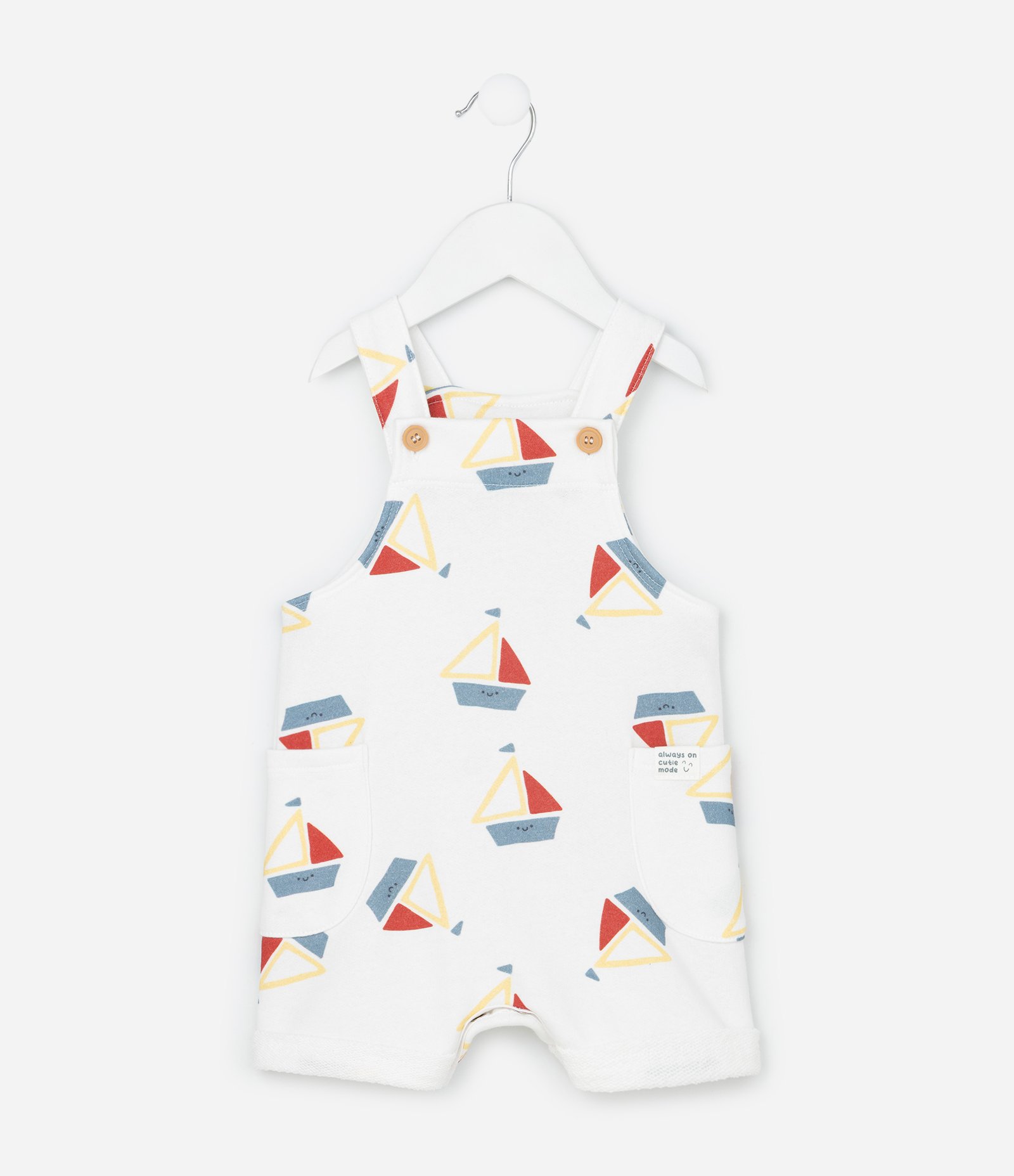 Jardineira Infantil em Moletom com Estampa de Barcos - Tam 0 a 18 Meses Multicores 1