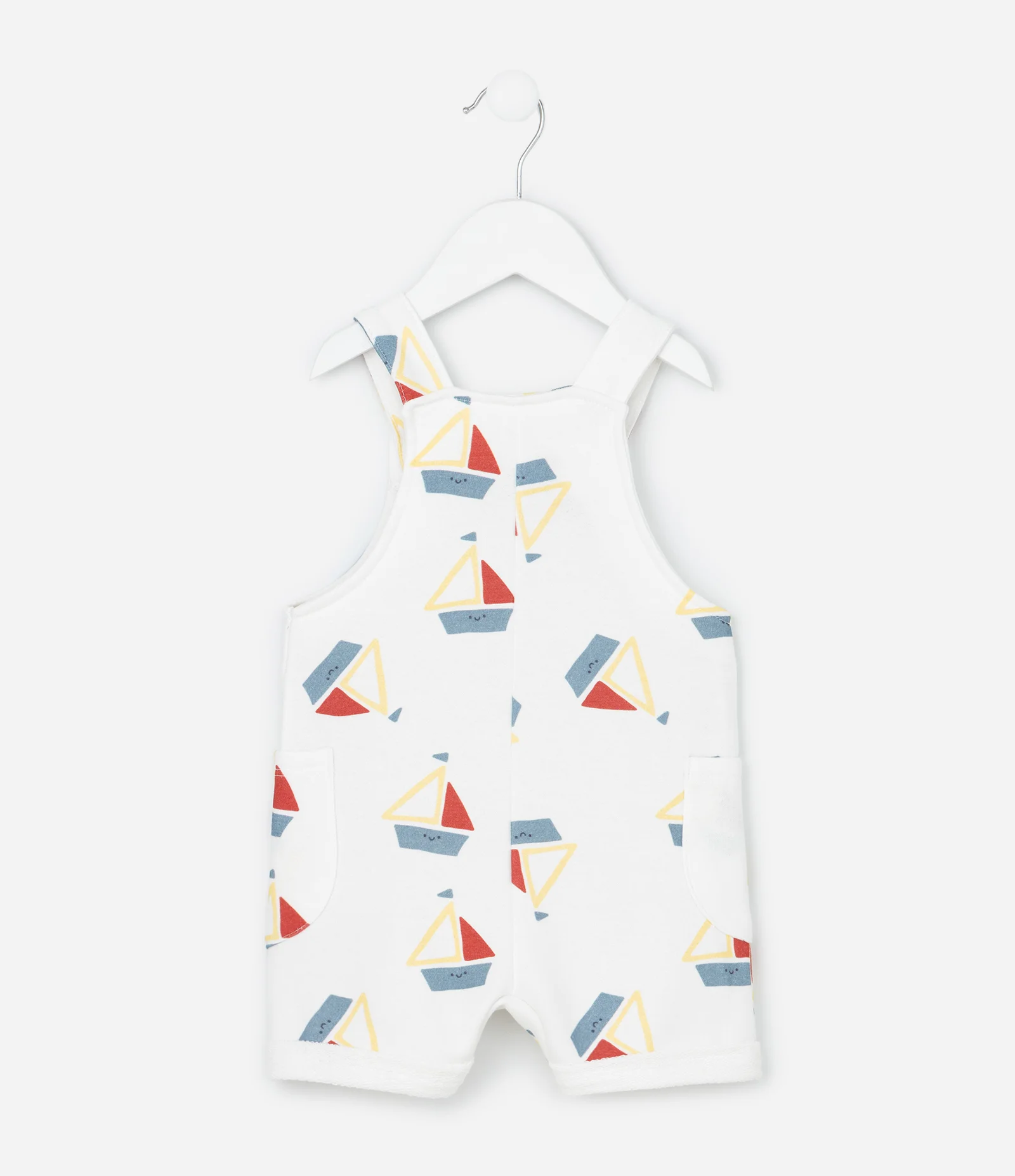 Jardineira Infantil em Moletom com Estampa de Barcos - Tam 0 a 18 Meses Multicores 2